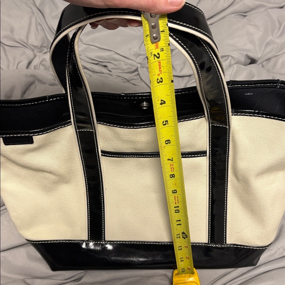 Lands' End Black and Cream Tote Bag - Picture 11 of 11